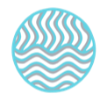 Blue wavy circular logo representing waves for Philip Heath Counselling